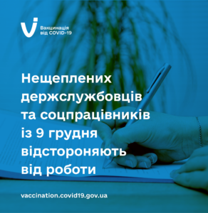 РОЗШИРЕНО ПЕРЕЛІК ОРГАНІЗАЦІЙ, СПІВРОБІТНИКИ ЯКИХ МАЮТЬ ОБОВ’ЯЗКОВО ЩЕПИТИСЯ ПРОТИ COVID-19