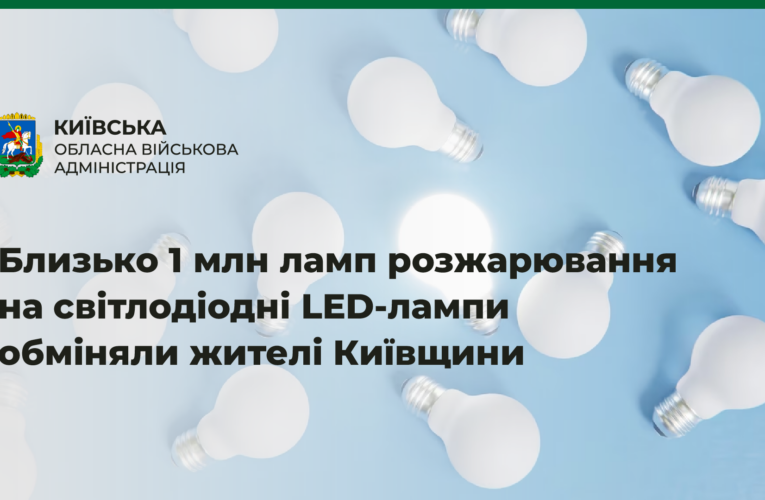 Близько 1 млн ламп розжарювання на світлодіодні LED-лампи обміняли жителі Київської області