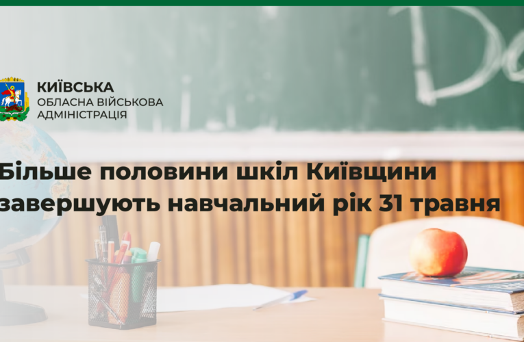 Більше половини закладів загальної середньої освіти Київщини завершують 2022/2023 навчальний рік 31 травня